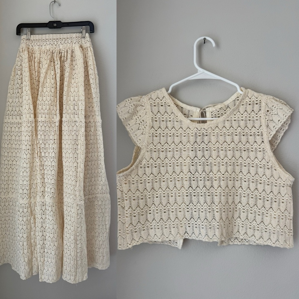 Lace skirt and top set